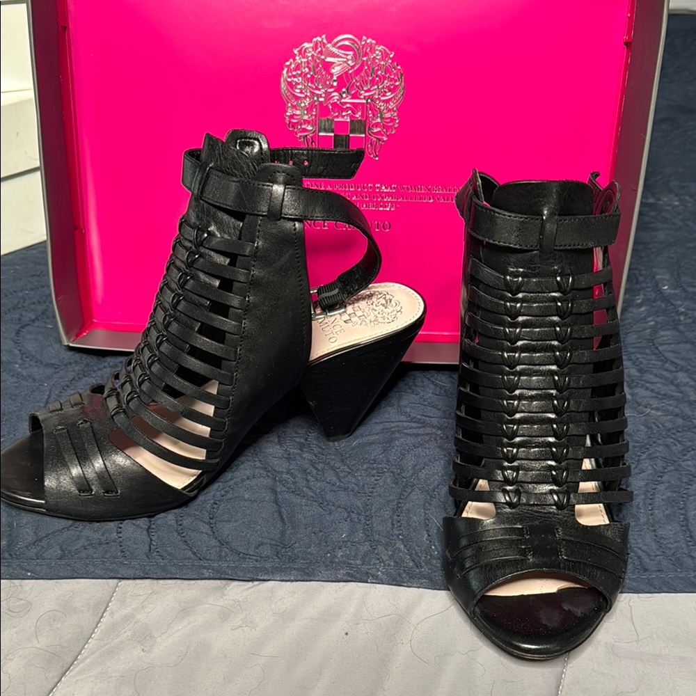 Black Strappy Women's Heels